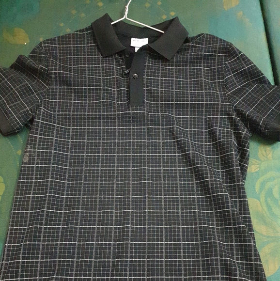 Men's short-sleeved shirt with large striped pattern made of genuine black - Picture 4 of 4